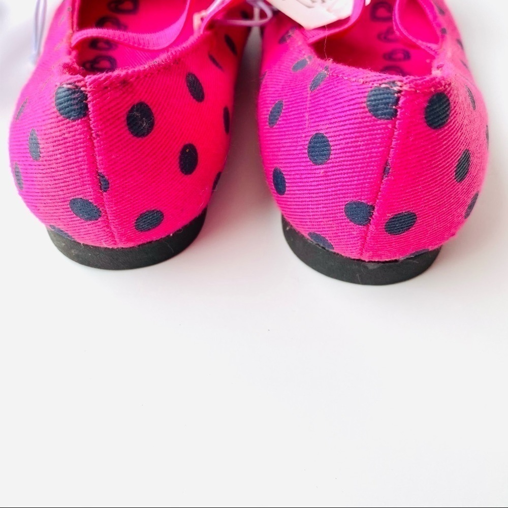 Nwt Pink Polka Dot Flower Flats Girls Size 5 - Picture 11 of 13